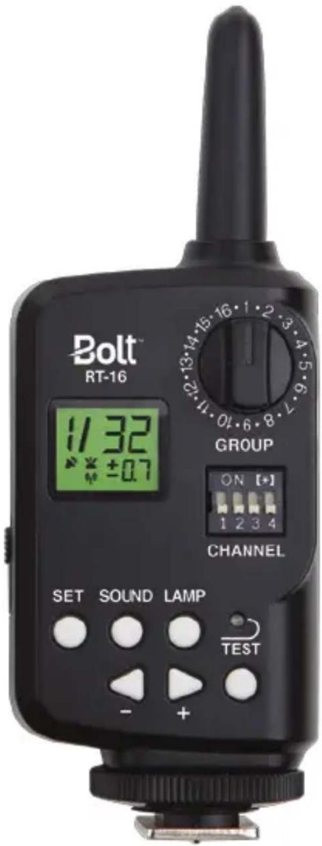 Bolt® RT-16 11 32 ±0.7 GROUP ON [+] 1 2 3 4 CHANNEL SET SOUND LAMP TEST