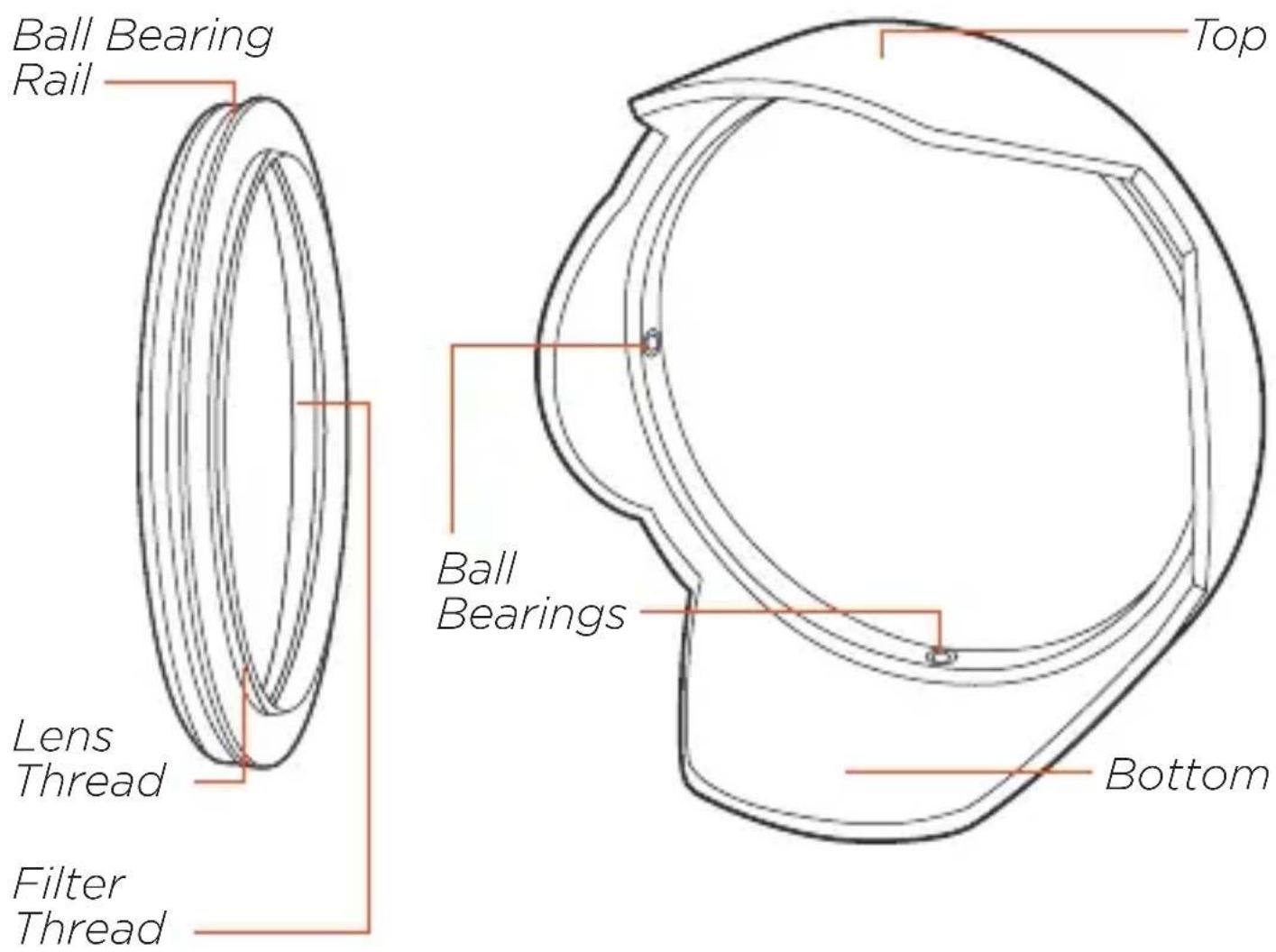 Sensei LH-QC52 - Quick Clip Lens Ring Quick Clip Lens Hood - 1