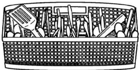 KITCHENAID KUDH24SE - Loading the silverware basket - 1