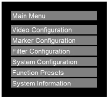 Marshall Electronics V-LCD51 - MAIN MENU AND NAVIGATION - 1