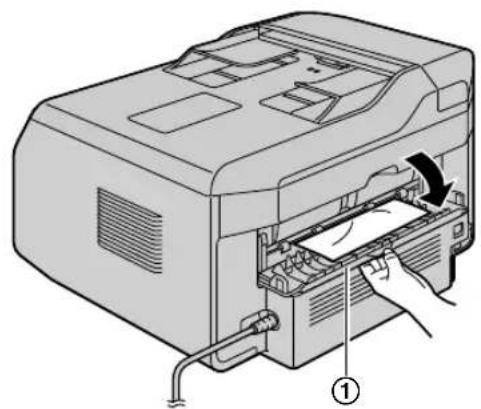 Diagram of a printer internal structure showing paper feeding into a slot, with no visible text or symbols.