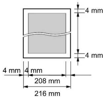 4 mm, 4 mm, 4 mm, 4 mm, 208 mm, 216 mm