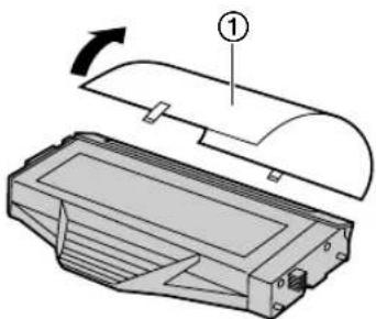 Technical diagram of a device with an open lid and internal compartments, showing a rotation arrow (no text or symbols)
