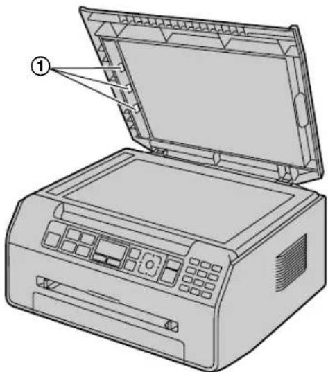 Line drawing of a printer with open lid and internal components (no text or symbols)