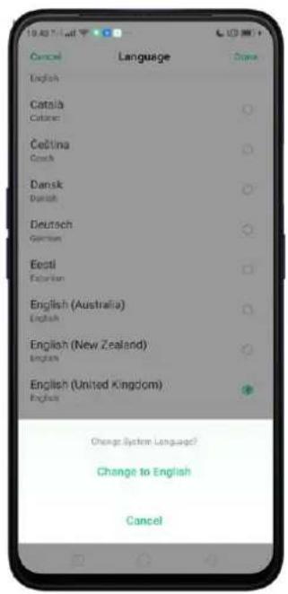 Realme C2s - Find your desired language. - 2