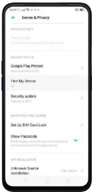 Realme C2s - Find my device - 2