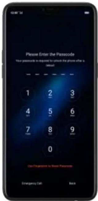 OPPO N1 Mini - Reset passcode with fingerprint after restarting the phone. - 1