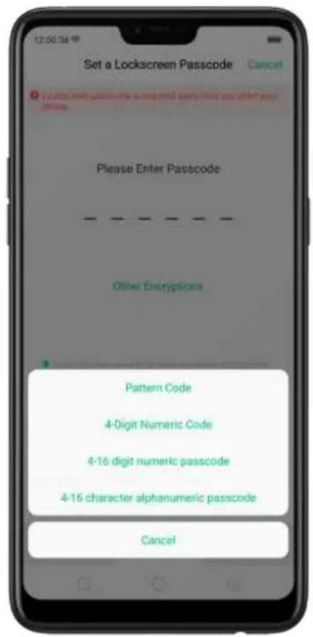 OPPO N1 Mini - Set the passcode - 4