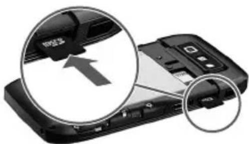 NOKIA E71x - Insertar la tarjeta microSD - 2