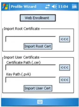 Intermec 741 - To import a root certificate - 1