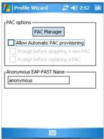 Intermec 741 - Configuring EAP-FAST with Profile Wizard - 2