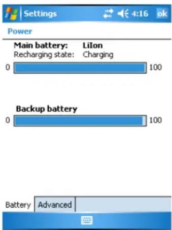 Intermec 741 - To view the status of the battery - 1
