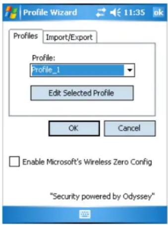Intermec 751 - To select a profile for Funk security - 1