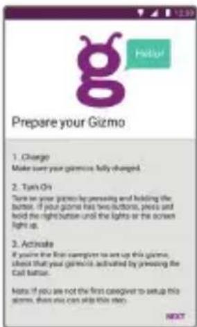 LG GizmoGadget - Step 3: Register as a caregiver using the GizmoHub app - 1