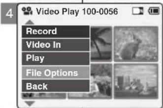 4 Video Play 100-0056 Record Video In Play File Options Back