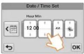 Date / Time Set Hour Min 12 00 AM OK