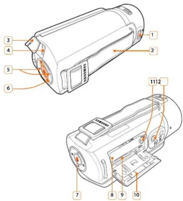 Technical diagram of a device with numbered parts, showing internal components and labeled parts.