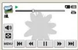 Screenshot of a media player interface with playback controls and playback buttons