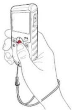 SAMSUNG HMX-W200TN - USING THE STRAP - 2