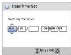 Date/Time Set Month Day Year Hi Min JAN / 01 / 00 002811 A4 Move OK