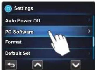 Settings Auto Power Off PC Software Format Default Set