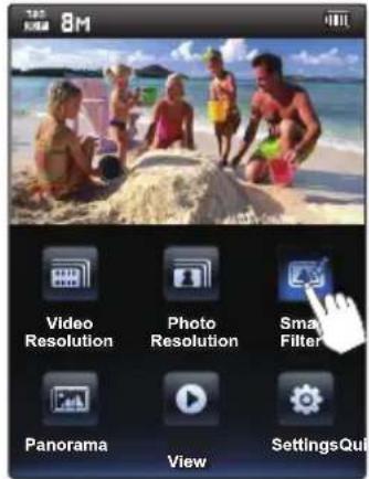 8M Video Resolution Photo Resolution Smart Filter Panorama View SettingsQuit