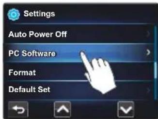 Settings Auto Power Off PC Software Format Default Set