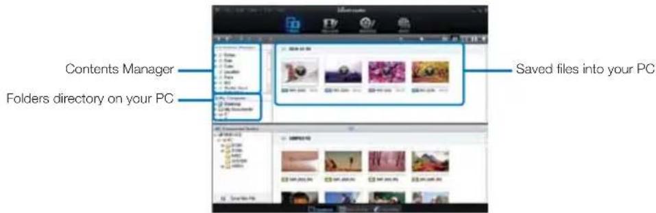 Contents Manager Folders directory on your PC Saved files into your PC