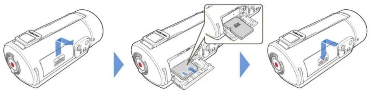 Diagram illustrating the step-by-step assembly of a device into a motor, showing component disassembly and assembly steps.
