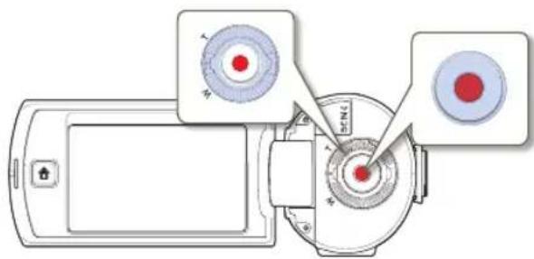 Diagram of a mobile phone with two red circular indicators and labeled buttons, showing signal detection or measurement points.
