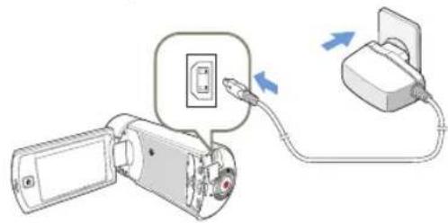 SAMSUNG HMX-Q100UN - Using the AC power adaptor - 1