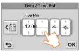 Date / Time Set Hour Min 12 00 AM OK