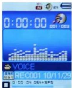 0:00:00 001:003 VOICE REC001 10/11/29 0:00:04 064V8PS