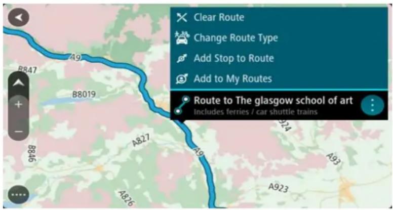 Clear Route Change Route Type Add Stop to Route Add to My Routes Route to The glasgow school of art Includes ferries / car shuttle trains