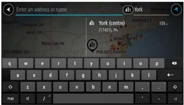 Enter an address or name CLOMBUS DH Cleveland OH Akron OH Pittsburgh PA COLUMBUS DH York (centre) (17401), PA Hartford CT NEWY K'NY PHILADELPHIA PA q w e r t y u i o p a s d f g h j k l z x c v b n m , . 7123 /