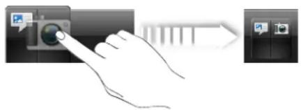 Diagram showing a hand interacting with a camera interface and projecting a photo frame, illustrating the process of image processing.
