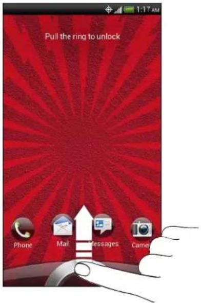Pull the ring to unlock Phone Mail Messages Camera