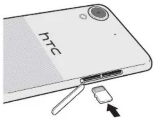 HTC Desire 555 - Inserting the storage card - 1