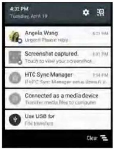 HTC Desire 555 - Notifications panel - 3
