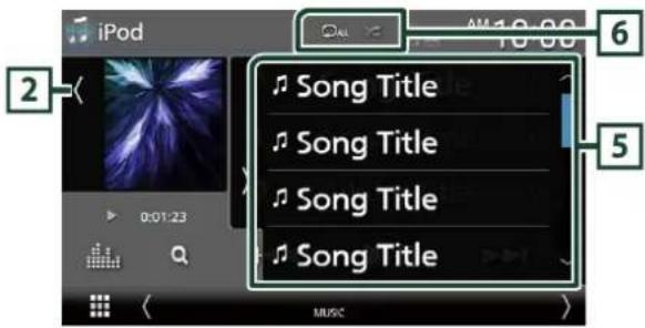 iPod 2 0:01:23 Music Song Title Song Title Song Title Song Title 6 5