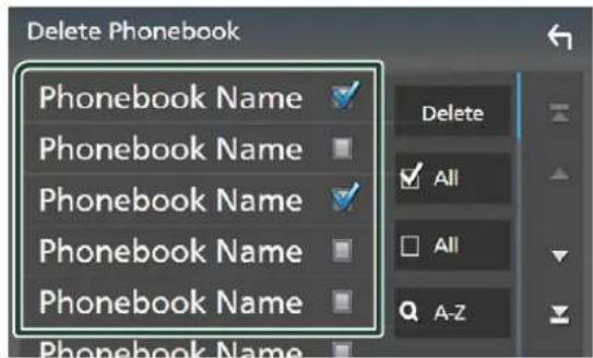 Delete Phonebook Phonebook Name ✓ Phonebook Name ✓ Phonebook Name ✓ Phonebook Name ✓ Phonebook Name ✓ Phonebook Name ✓ Phonebook Name ✓ Phonebook Name ✓ All All A-Z