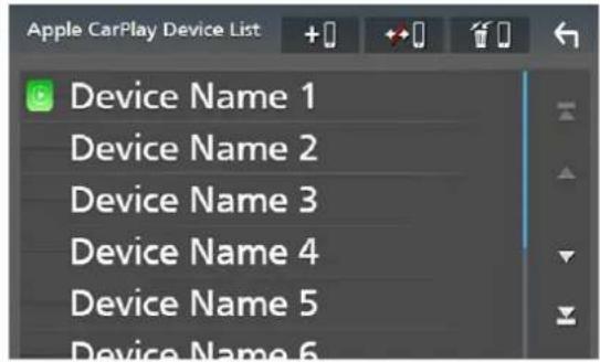 Apple CarPlay Device List Device Name 1 Device Name 2 Device Name 3 Device Name 4 Device Name 5 Device Name 6