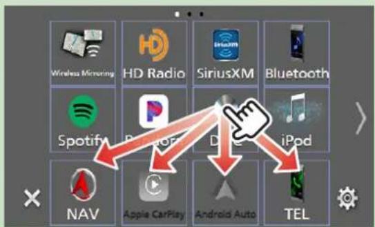Wireless Mirroring HD Radio SiriusXM Bluetooth Spotify iPod NAV Apple CarPlay Android Auto TEL