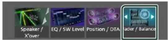Speaker / X'over EQ / SW Level Position / DTA Reader / Balance