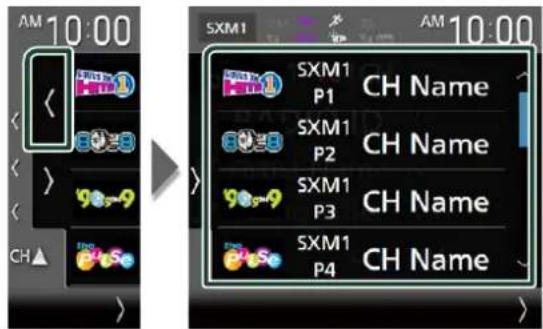 AM 10:00 SXM1 SXM1 P1 CH Name SXM1 P2 CH Name SXM1 P3 CH Name SXM1 P4 CH Name