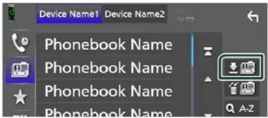 Device Name1 Device Name2 Phonebook Name Phonebook Name Phonebook Name Phonebook Name A-Z