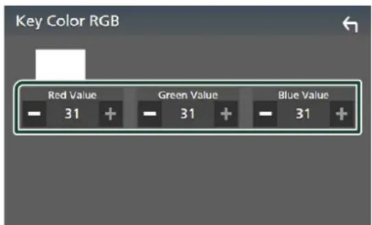 Key Color RGB Red Value - 31 + Green Value - 31 + Blue Value - 31 +