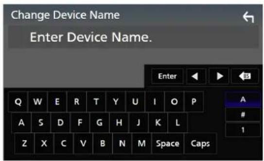 Change Device Name Enter Device Name. Enter Q W E R T Y U I O P A S D F G H J K L Z X C V B N M Space Caps A # 1