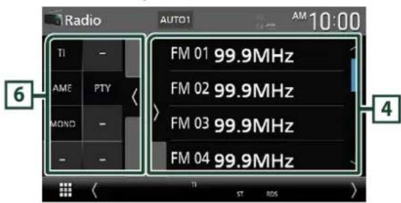 Radio AUTO1 AM 10:00 TI - AME PTY MONO - - FM 01 99.9MHz FM 02 99.9MHz FM 03 99.9MHz FM 04 99.9MHz 6 4
