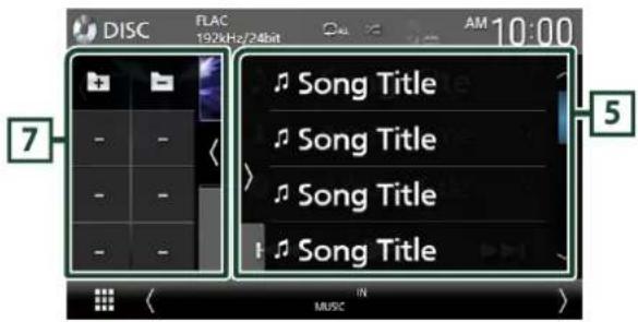 DISC FLAC 192kHz/24bit AM 10:00 7 Song Title Song Title Song Title Song Title 5 MUSIC